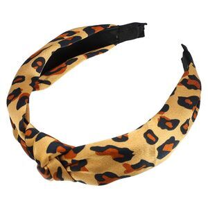 Leopard Pattern Knotted Headbands Brown